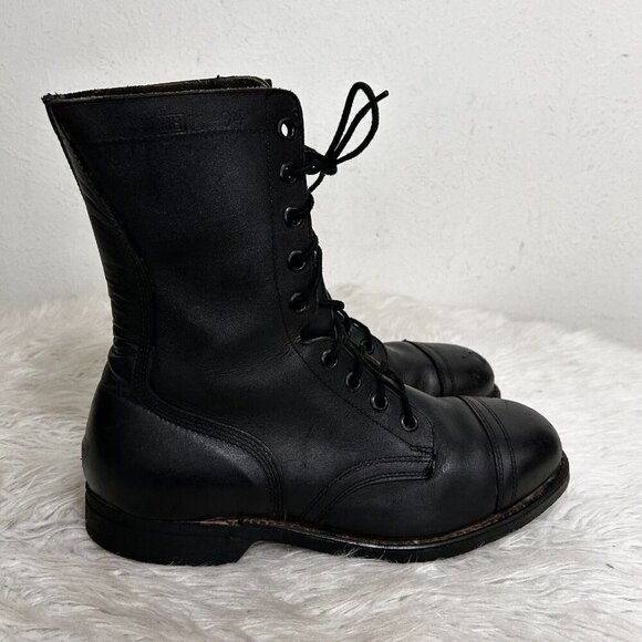 Biltrite ANSI Vintage Z41-1991-75 Black Leather Combat Boots Steel Toe Size 10